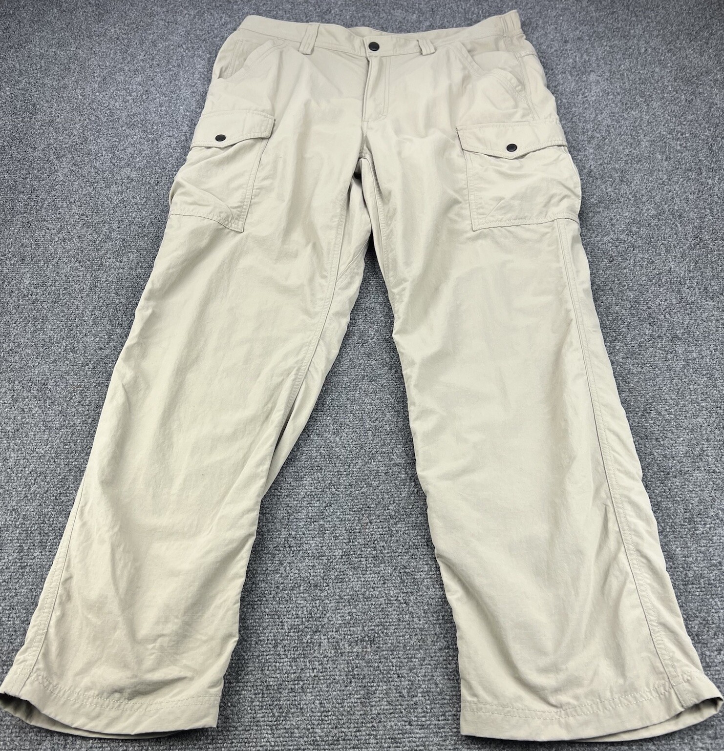 Duluth Trading Cargo Pants Men 36x32 Tan Nylon Hiking Outdoors Gorpcore Tactical