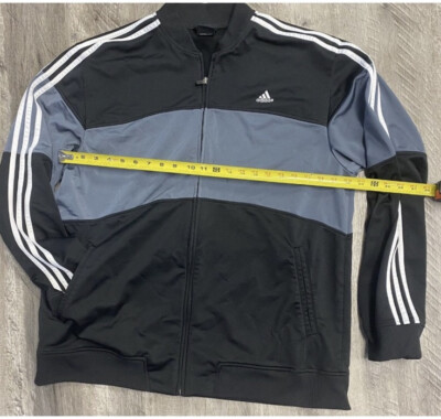 Adidas Zip-Up Track Jacket▪️Black/Grey Full Zip Size X-Large