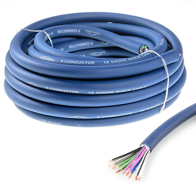 20 Feet 9-Conductor Speaker Cable, 18AWG 100% OFC, 4-Channel Speaker Wire and R