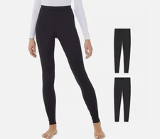 32 Degrees Heat Women's Base Layer Pant Long Johns 2Pk Black Large
