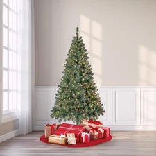 6.5 ft Pre-Lit Madison Pine Artificial Christmas Tree, Clear Incandescent Lights