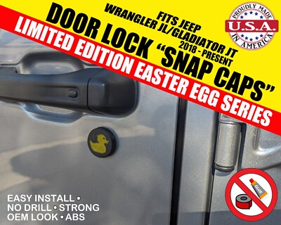 Fits Jeep Wrangler JL/Gladiator JT Door Lock Easter Egg ''Snap Caps'' *Limited Ed*