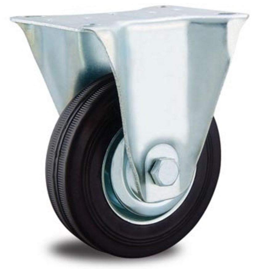 EXCOLO Transportrolle 160 Mm Vollgummi – Lenkrolle Mit Feststeller, Verzinkt, Tragkraft 135 Kg