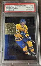 1998 Henrik Sedin Spx Top Prospects Autographed Rookie  /1999 PSA 8