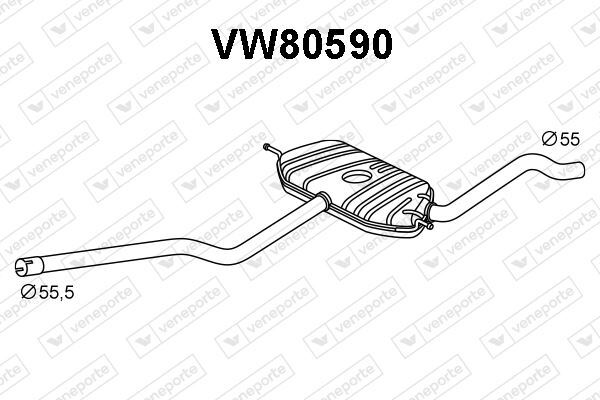 Silencieux intermédiaire pour VW Passat B5.5 1.9 TDI berline et break Variant