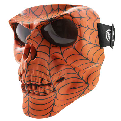 Global Vision Skull Mask Motorcycle Full Face Riding Goggles w/ Smoke Lenses