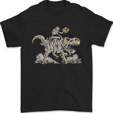 Halloween T-Rex and Skeleton Dinosaur Mens T-Shirt 100% Cotton