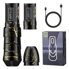 Professional Coreless Motor Tattoo Gun Machine +2 Wireless Power RCA Kit 2000mAh