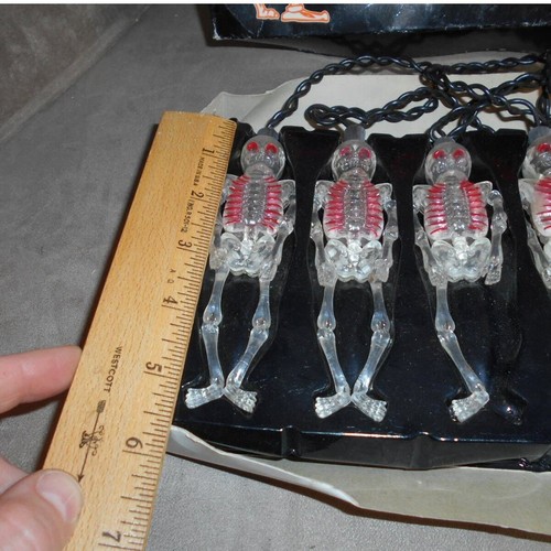 Vintage Halloween Skeleton String Lights 2 Boxes Works-Read Description - Picture 5 of 15