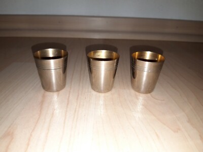 Art Deco Fingerhut Cup Thimble Schnapsbecher Metall Set - 3 Stück