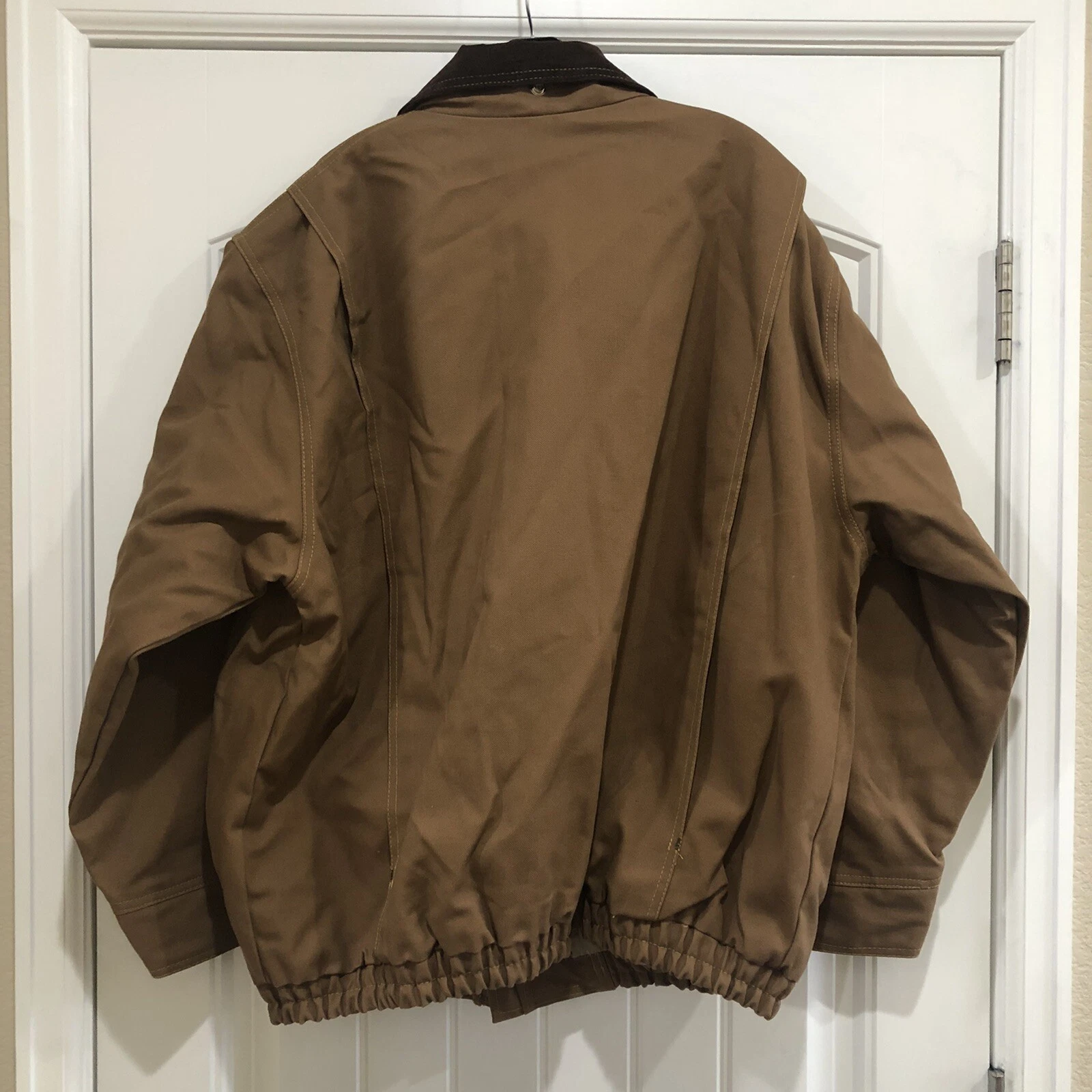Bulwark Protective Apparel FR Brown Duck Lined Bomber Heavyweight Jacket Men XL image 5