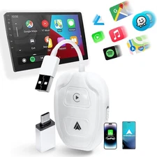 2 IN 1 Wireless Carplay & Android Auto Adapter, 2024 Upgrade Plug & Play Dongle