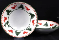 Vietri Italy Uccello Rosso Two Individual Pasta Bowls