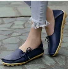 New Moccasins Women Flats Loafers Genuine Leather Shoes Slip On Ballet Shoes