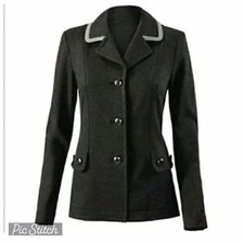 CAbi 3030 Ponte Knit Stretch Blazer Charcoal Grey -small -Cheapchicplus