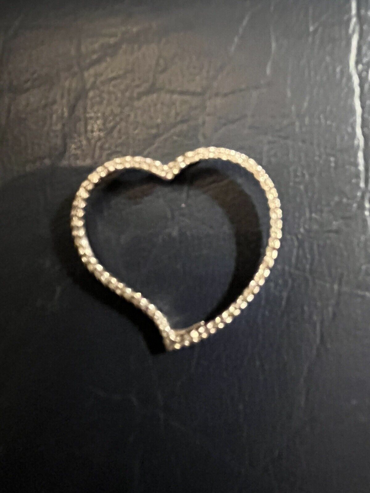 Vintage 14k White Gold Open Heart Diamond Pendant - image 1