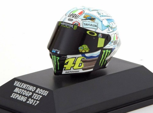 Minichamps 1/8 CASCO AGV VALENTINO ROSSI #46 MOTOGP SEPANG test 2017  399170076 | eBay