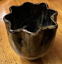 Studio Crafted Free Form Wavy Edge Pottery Bowl