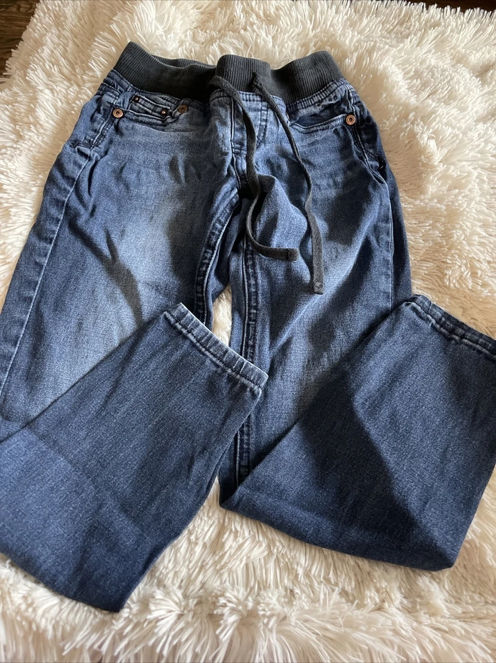 LOT of 2 Girls Stretch Denim Skinny Jeans Justice (Size 7S) Black & Blue - Image 4 of 4