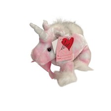 Dan Dee Unicorn Stuffed Animal Plush Toy 8" NWT Pink White