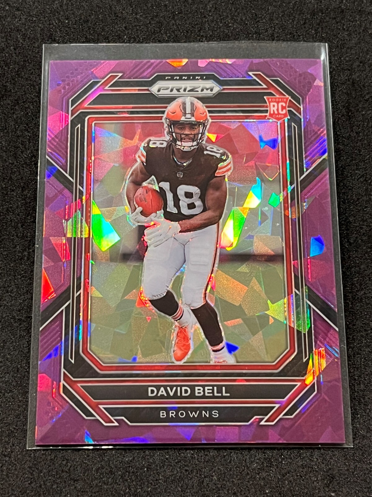 2022 Panini Prizm Football David Bell Rookie Purple Ice Prizm 30/225 #334 Browns