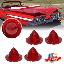 4PCS Rear Red Lens Tail Light Lamps 1960-1961 Impala Bel Air Biscayne El Camino