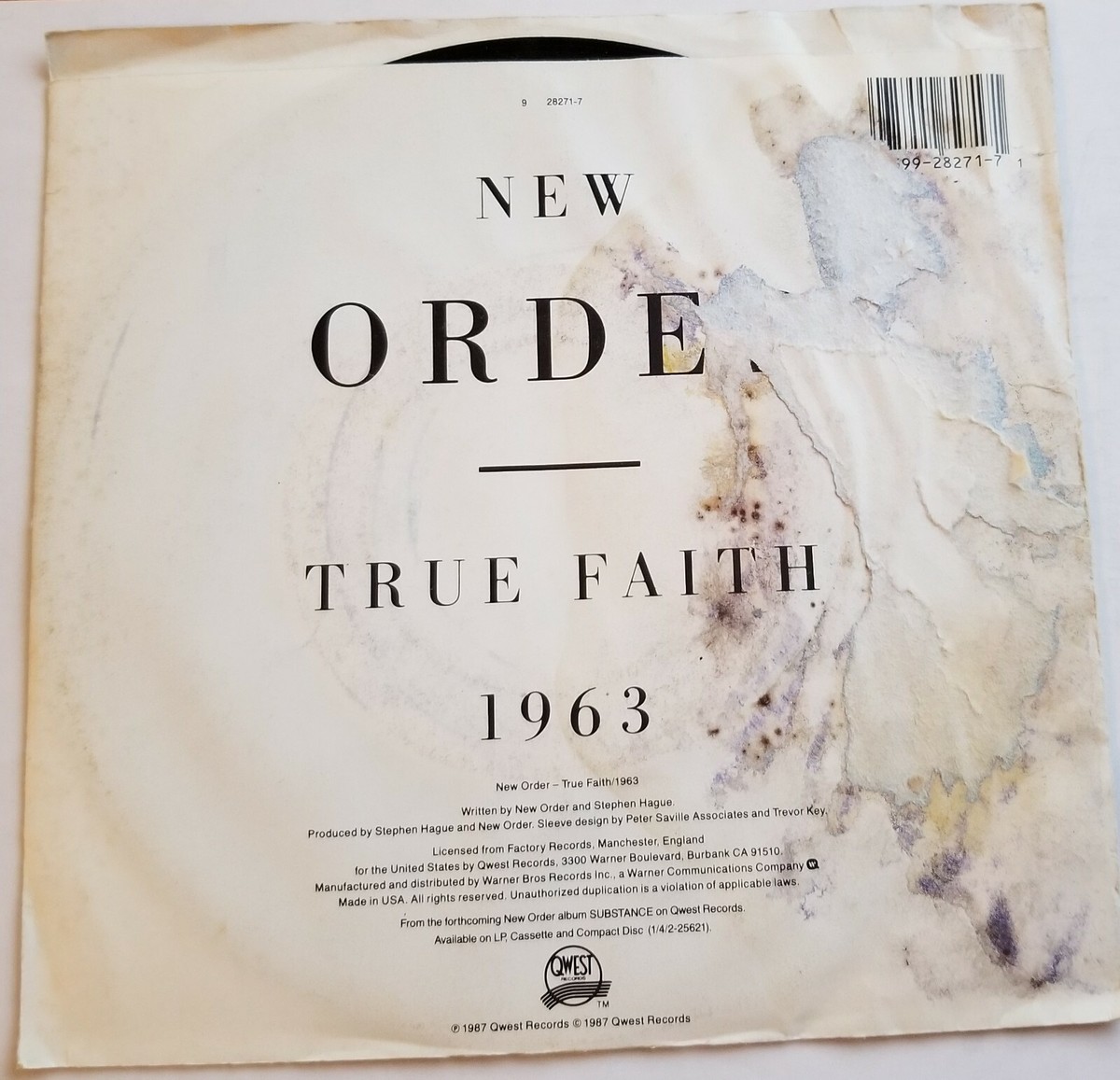 NEW ORDER TRUE FAITH 1963 レコード見本盤 New Order – True Faith / 1963 – Vinyl (12