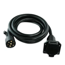 Leisure Cord RV Standard Universal 7-Way Trailer 5th wheel Extension Cord, 8ft.