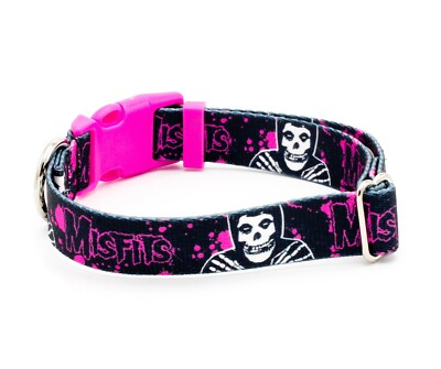 Misfits ''Splatter Fiend Pink'' OFFICIAL Dog Collar (GBH, DYS, Rancid, Social D )
