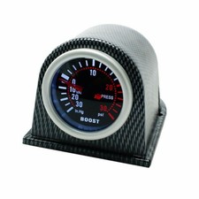 Car LED Turbo Boost Gauge Carbon Fiber Style Pod Meter Pointer PSI Smoke Lens