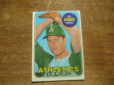 1969 TOPPS ED SPRAGUE #638 ROOKIE CARD OAKLAND ATHLETICS NO CREASES FREE SHIP