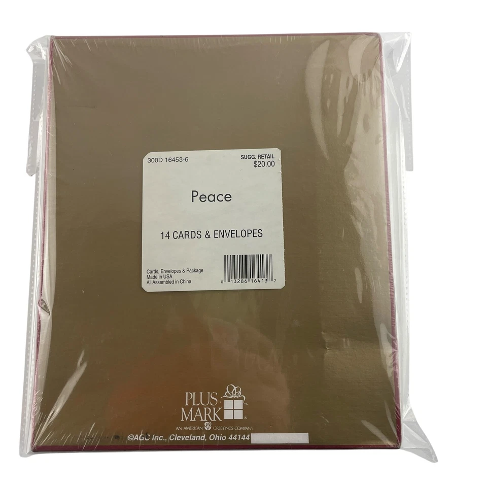 Plus Mark AGC Tarjetas de Navidad Paloma de la Paz Copos de Nieve Caja de 14 Sobres de Tarjetas Foto 2 de 4