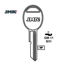 JMA Replacement Uncut Key Blank for GM - B51 - GM-11 (10 Pack)