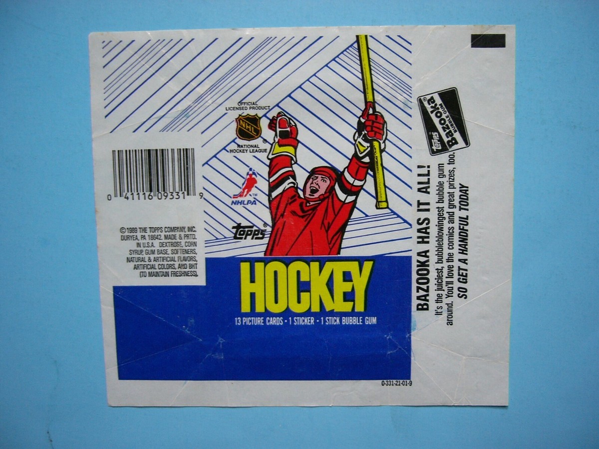 1989/90 TOPPS NHL HOCKEY CARD EMPTY WAX PACK WRAPPER BG