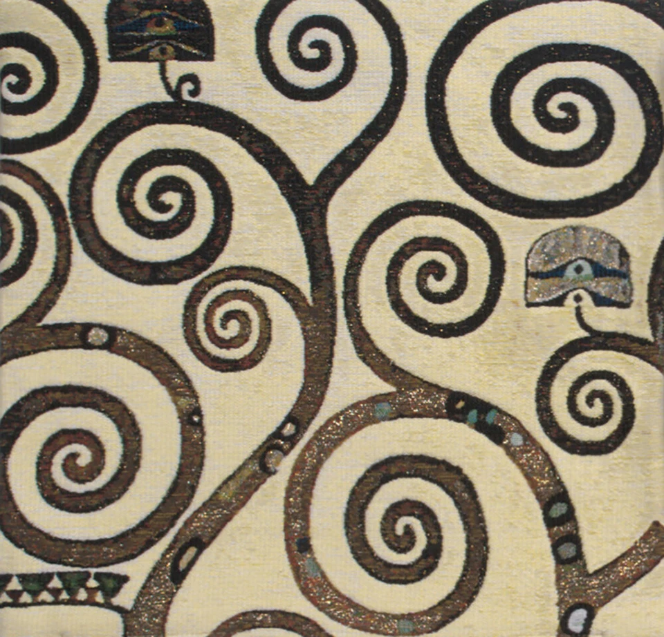 Belgian Tapestry Cushion with Lebensbaum Design Elegant Decorative Throw Pillow - Image 3 of 4