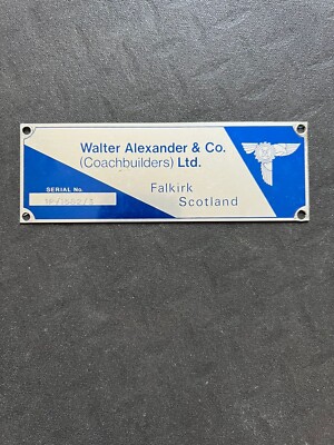 Alexander Northern Leyland Tiger A115 ESA NBT15 Bus Chassis Body Plate Badge