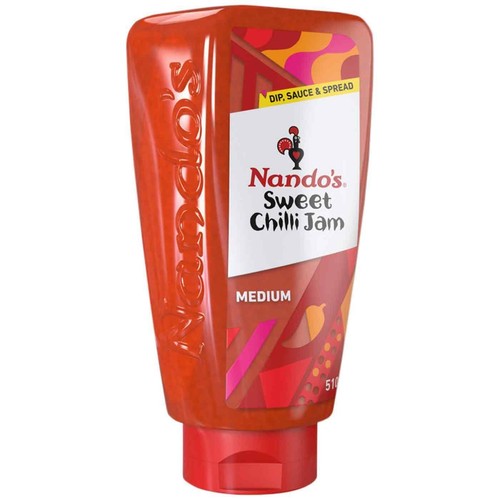Nando's Sweet Chilli Jam Squeezy Medium Spicy Tangy Sauce Dip Spread Pack 2x510g - Picture 2 of 3