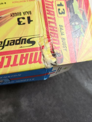 1971 Matchbox Lesney Vintage Superfast No 13 BAJA BUGGY Volkswagen with Box Rip - Picture 13 of 13