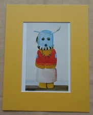 Georgia O'Keeffe Native American Indian Kachina Doll Blue Head Red Clothing Art