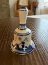 Delft Blue & White Bell Windmill Decorative