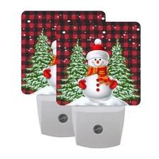 .IOPMNU 2Pack Christmas Night Light Plug-in, Xmas Snowmen Nightlights Dusk to...
