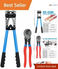 Battery Cable Lug Crimper Tool Copper Heavy Duty Wire Crimping and Cutter