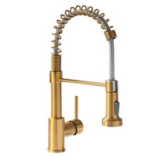 GIMILI Kitchen Faucet Pull Down Sprayer, Brushed Gold, Single Hole