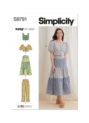 Simplicity Schnittmuster S9791 Tops, Rock und Hose 12-20 NEU UNGESCHNITTEN