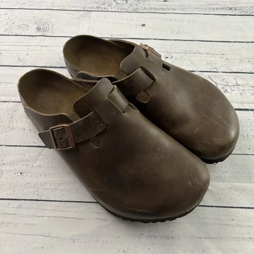 Birkenstock Boston Oiled Leather Clogs Men's 45 Brown Size 12