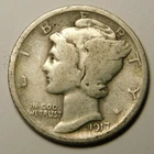1917 D Mercury Dime 90% Silver F-Details  "Actual Coin Pictured - Not Cleaned"