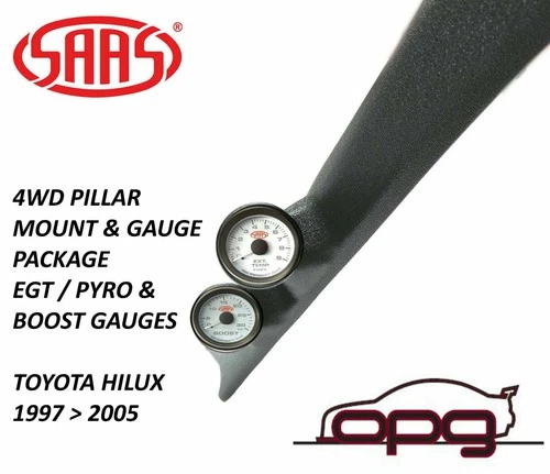 SAAS Pillar Pod Gauge Package for Toyota LN KZN Hilux 1997>05 Boost & EGT Gauges
