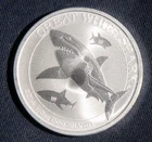 2014 Great White Shark Australia 1/2 oz .999 50 Cents Silver Coin  Lot 090916