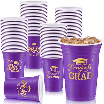 48 Pcs Disposable Graduation Party Plastic Cups, 16 oz Graduations Decoration...