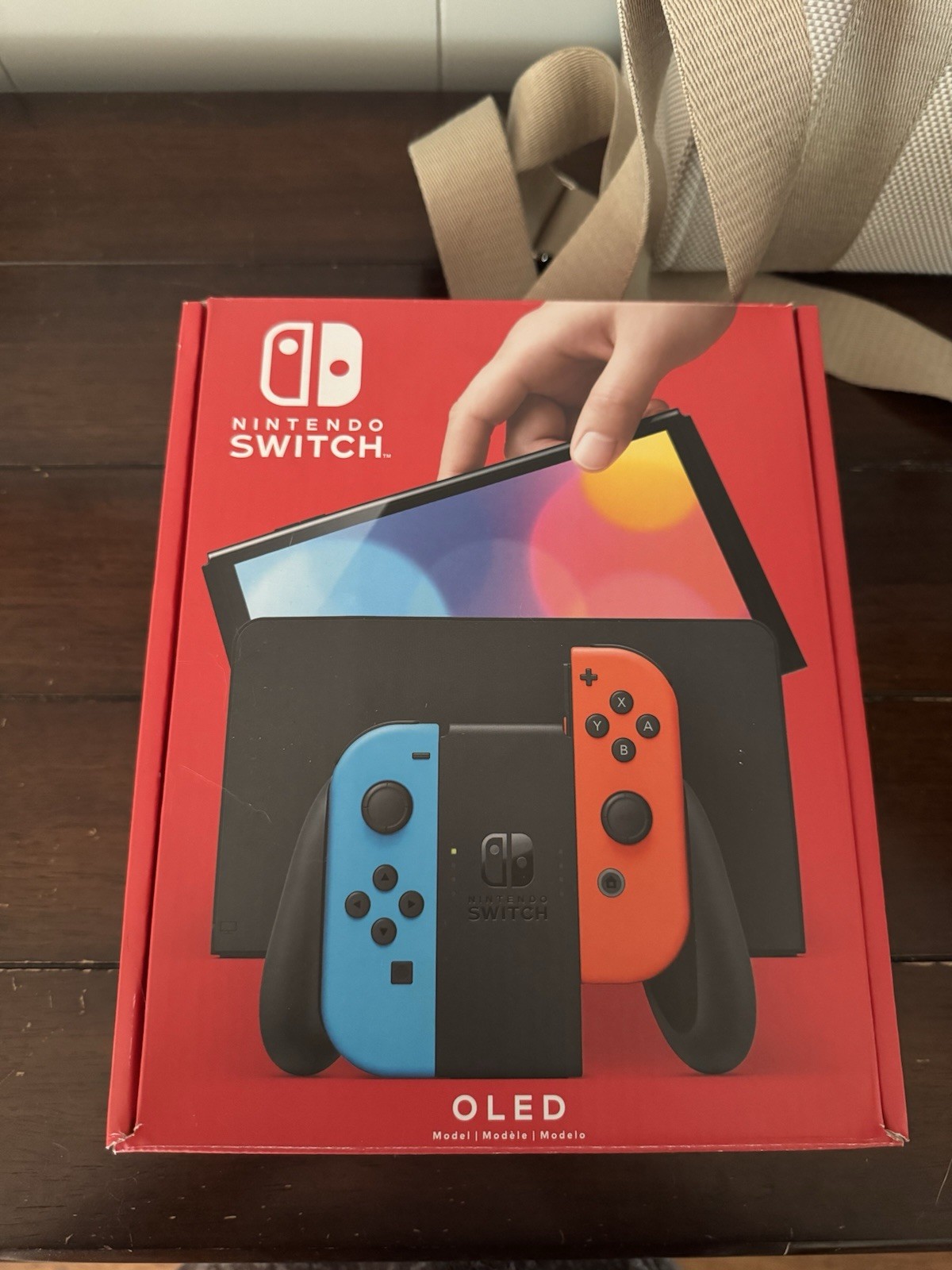 Nintendo Switch OLED Console Black with Blue & Red Joy-Con HDMI USB-C